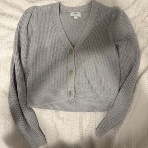 Aerie grey button up sweater